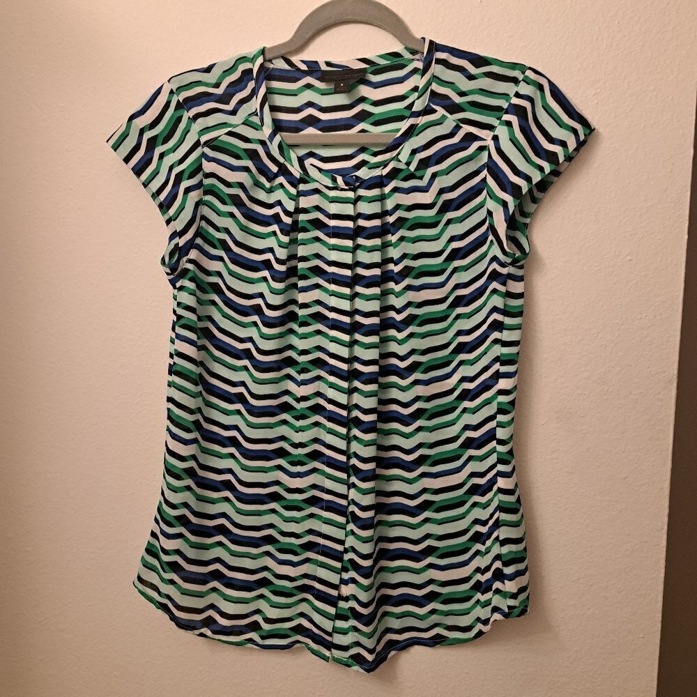 Worthington Striped Button Up Blouse Size Small